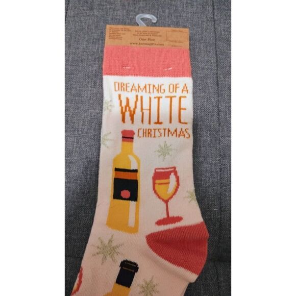 New! Women's Christmas/Holiday Socks. White Christmas. Wine - Picture 4 of 5
